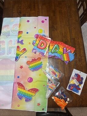 🎈🎉Rainbow Pop-It Birthday Party Kit 🎉🎈